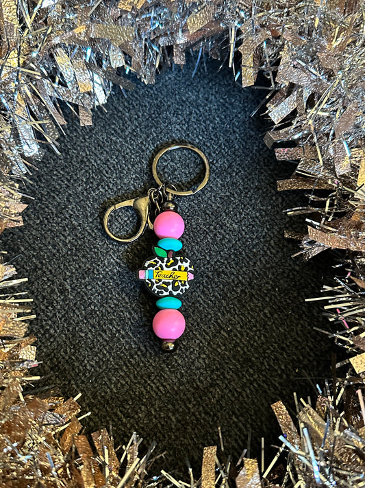 Cheetah Teacher- Bar Keychain
