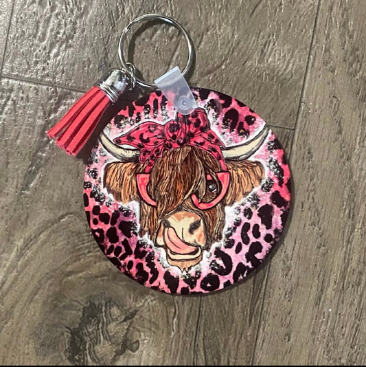 Cheetah Highland Keychain